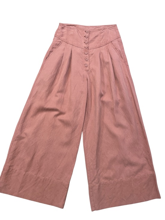 Ulla Johnson Pants - Ulla Johnson Wide-Leg High-Waist Reid Pants Dusty Rose Pink Size 2